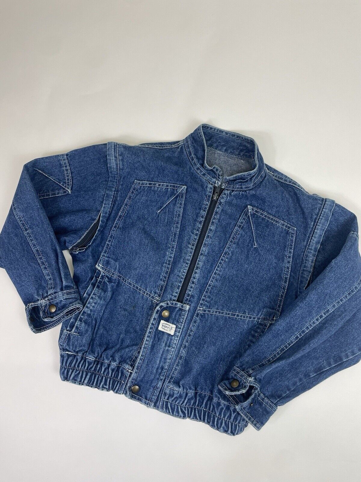 Vintage Aged 8-9 Years Removable Sleeves Embroidered Denim Jacket Gilet