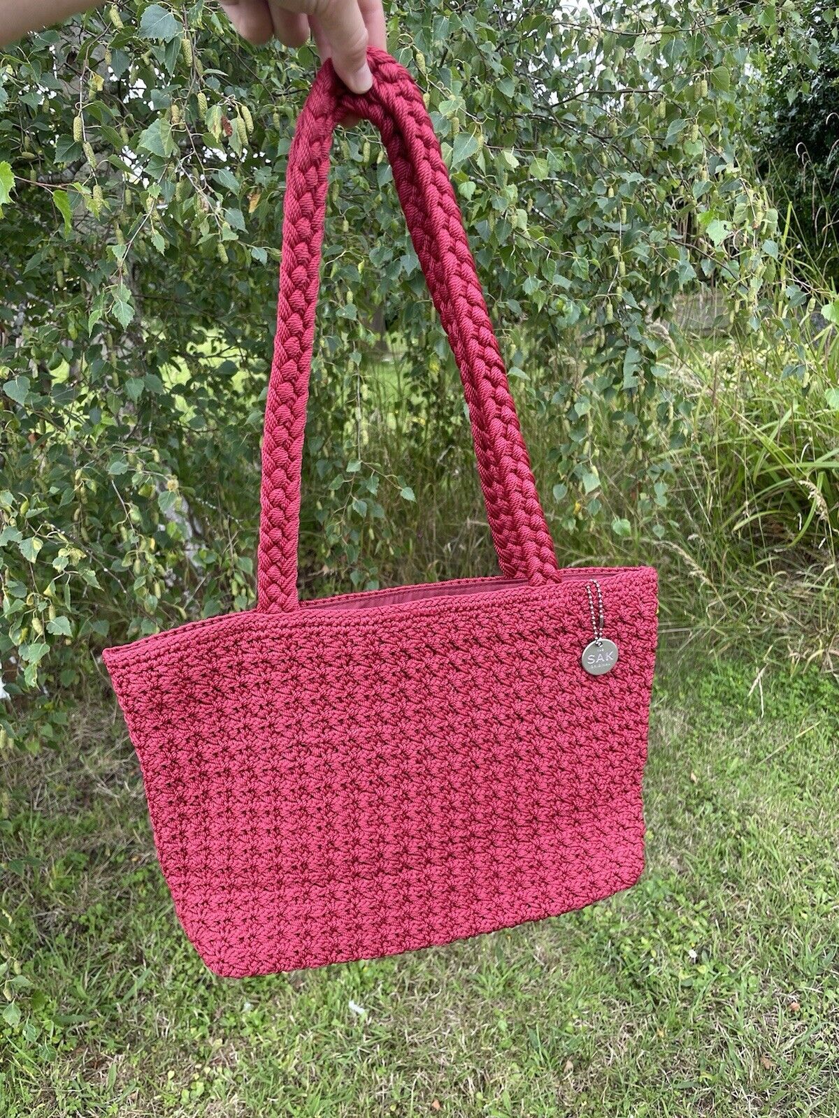 The Sak Original Red Crochet Knit Shoulder/Handbag