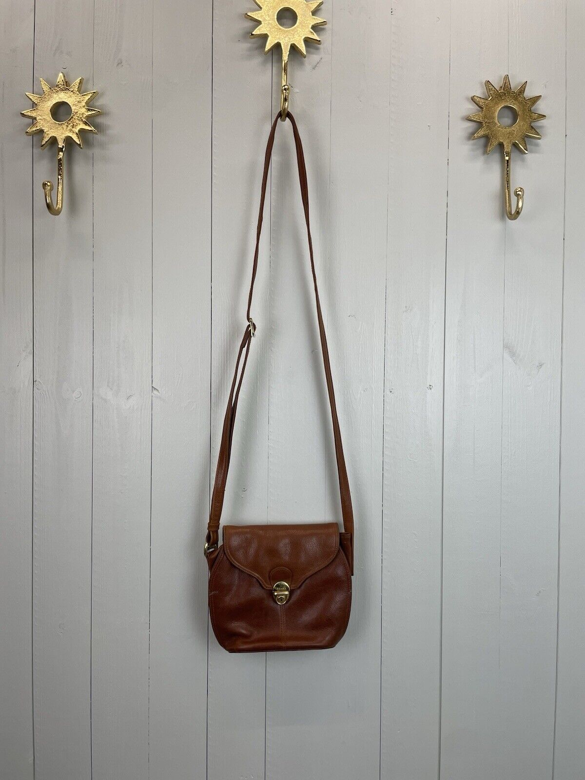 Vintage Brown Genuine Leather Small Crossbody Bag Picard