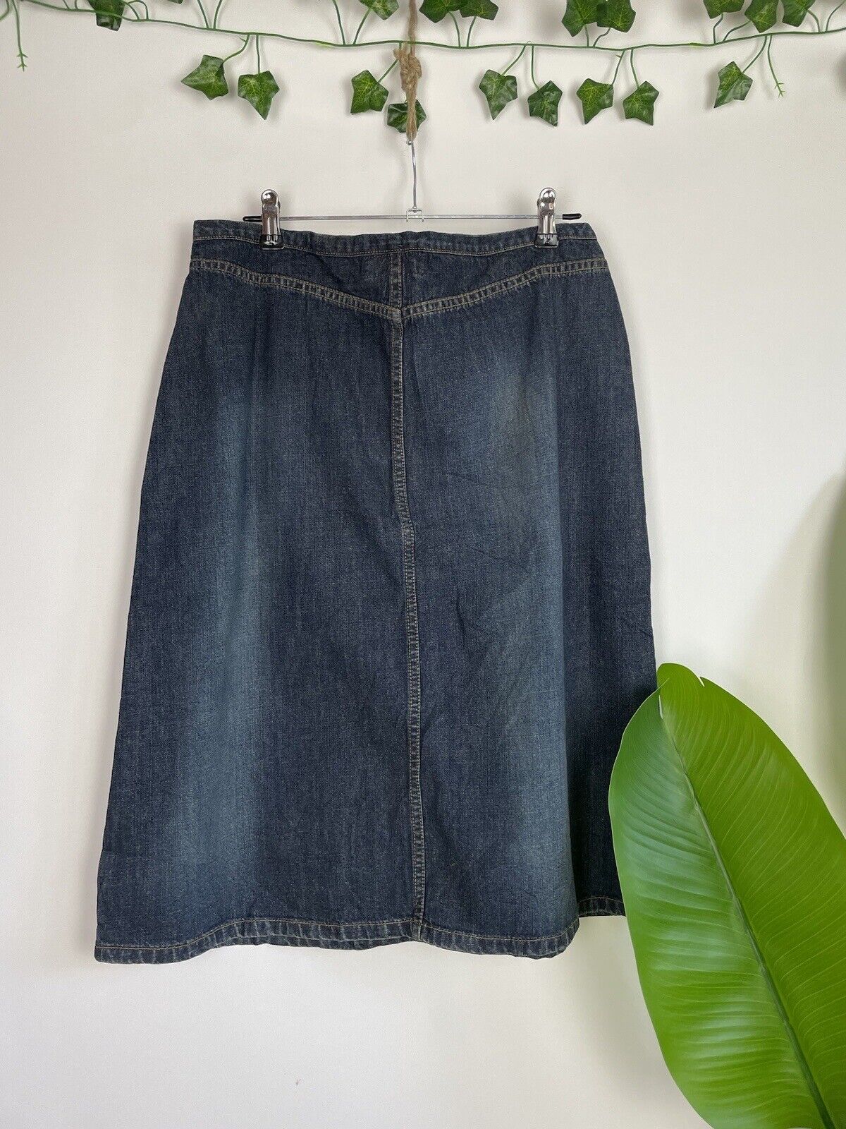 Blue Raw-hem organic-cotton blend fishtail denim skirt | Raey | MATCHES UK