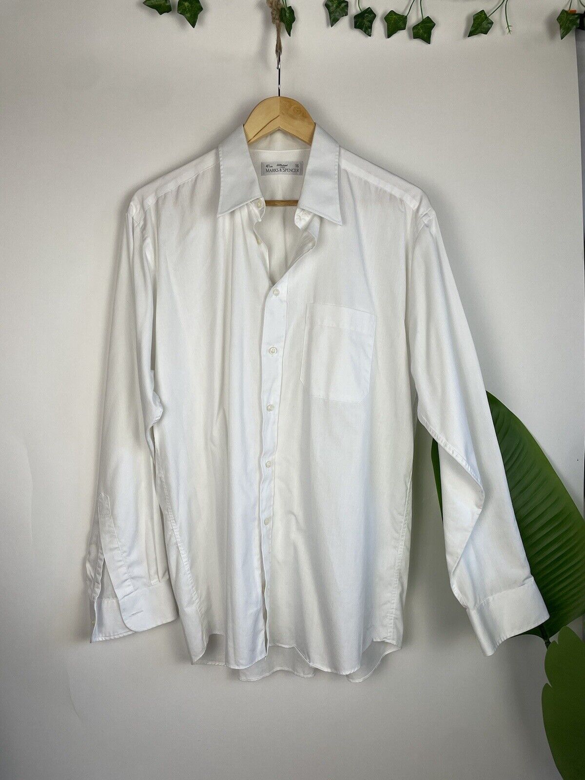 Vintage Size XL 14-16 White 75% Cotton Classic Shirt St Michael